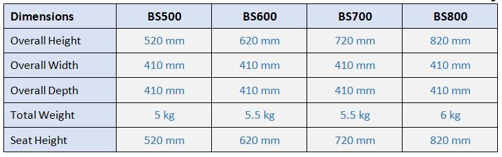 barstool swivel dimensions