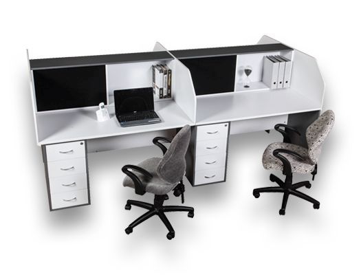 melamine desking e space2 4way cluster