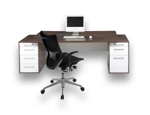 melamine desking evolution double pedestal desk2