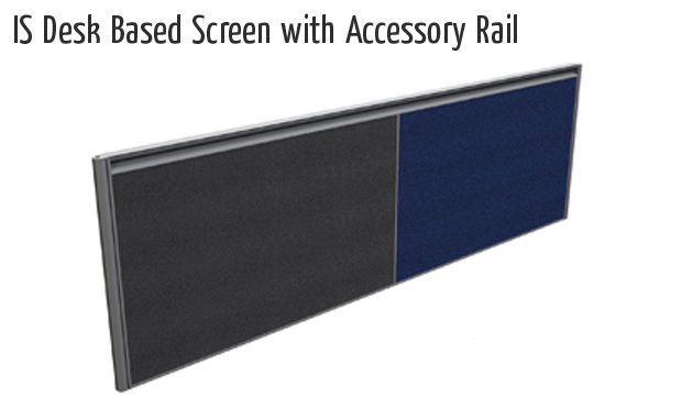 is desk based screen with accessory rail