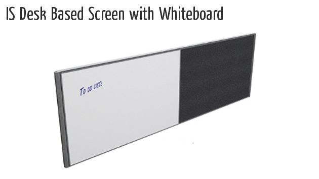 is desk based screen with whiteboard