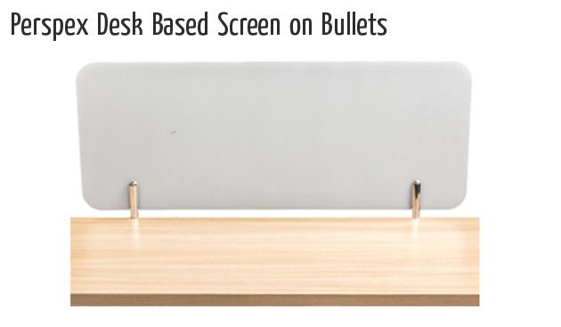 perspex desk based screen on bullets