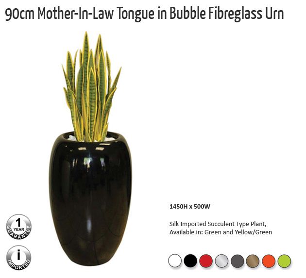 90cm mother in law tongue in bubble fibreglass urn